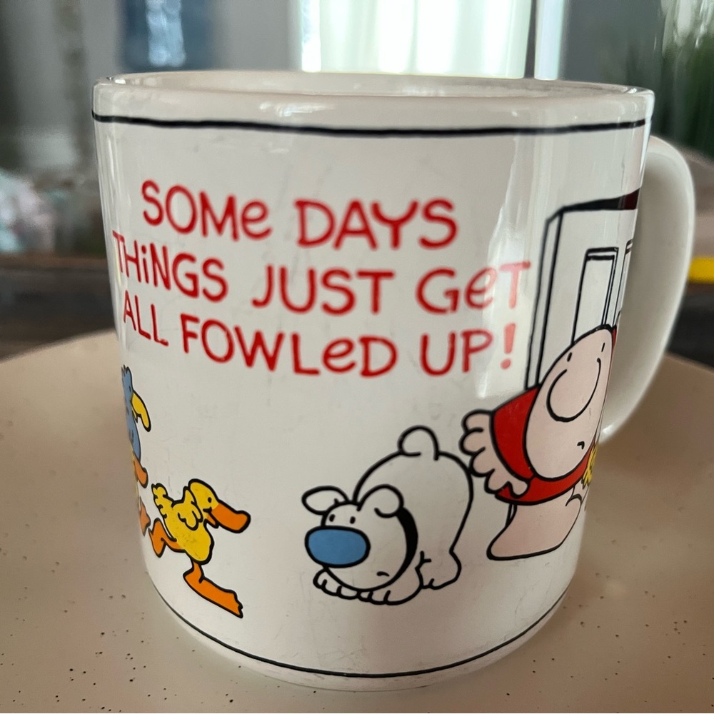 Vintage ZiggyWhite Mug with Cartoon Design